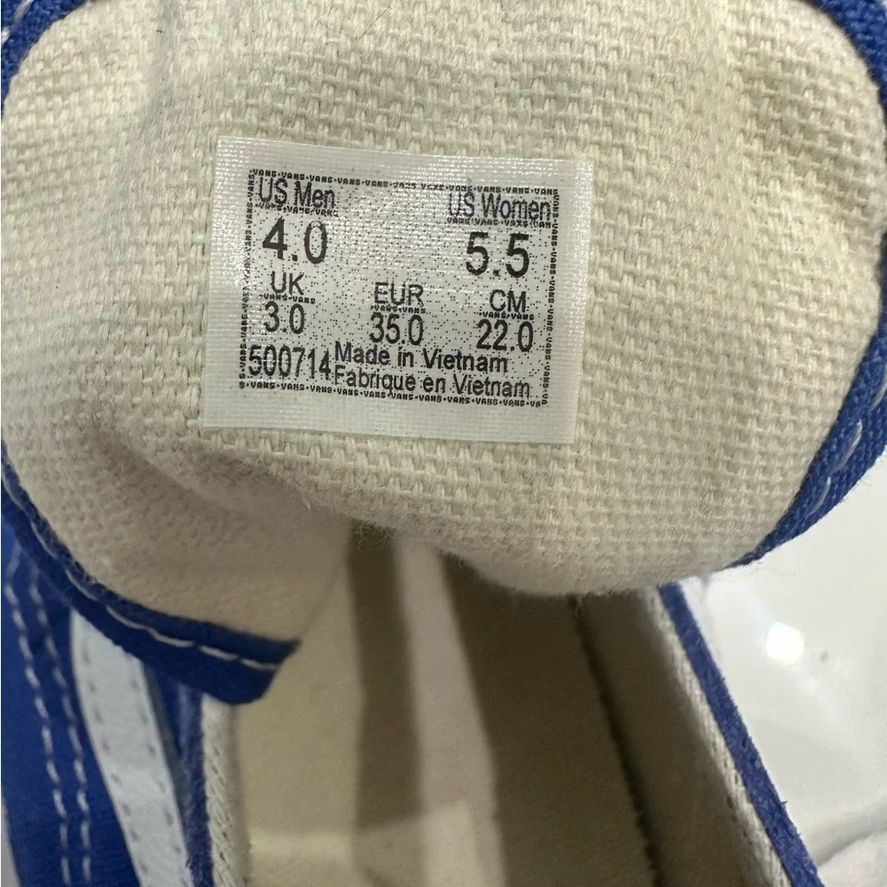 Vans Old Skool shoes in a dazzling blue canvas and suede Size M4/ W 5.5 NWOB - Picture 3 of 5